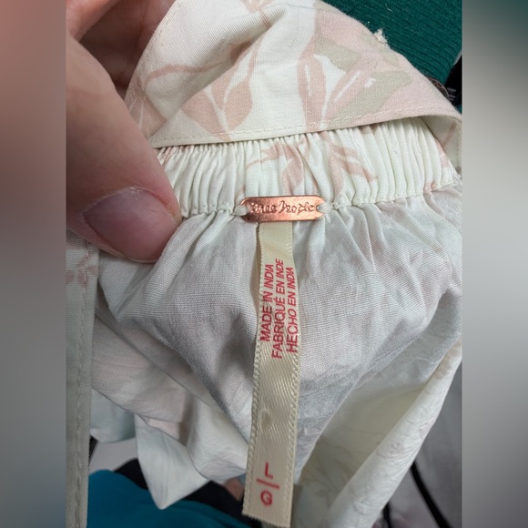 Free People Meet Me In Maui Mini Dress Floral Back Tie Boho - Picture 8 of 10